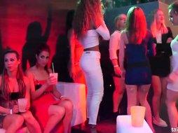 Lesbian pornstars licking their slits at the party